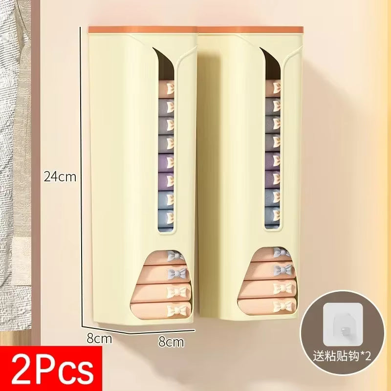 Platzsparender wandmontierter Organizer für Unterwäsche und Socken (2er-Pack)