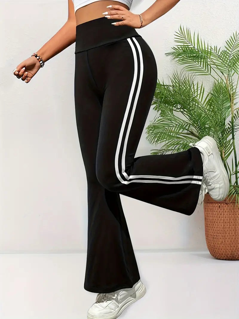 ChicWave - Stilvolle gestreifte Hose mit hoher Taille und lässigem Design