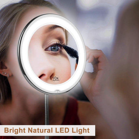 GlowMirror LED-Spiegel mit 10-facher Vergrößerung | 50% RABATT