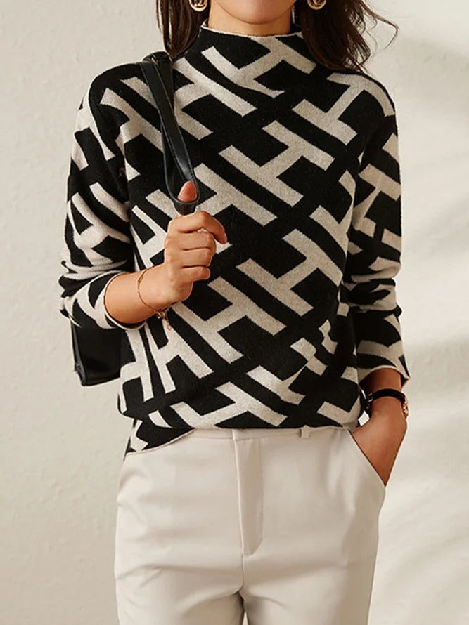 LuxeComfort - Schöner geometrischer Pullover | Luxuriöser Komfort für jeden Tag