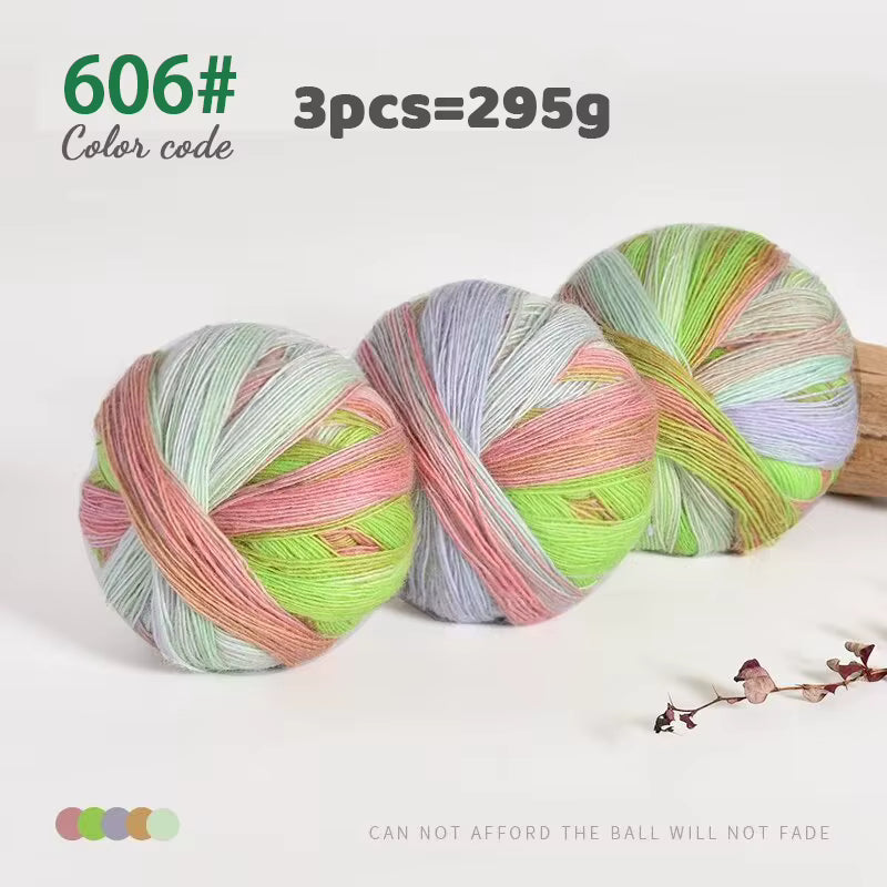 Vierfarbiges mehrfarbiges Farbverlauf-Wollgarn (295 g)