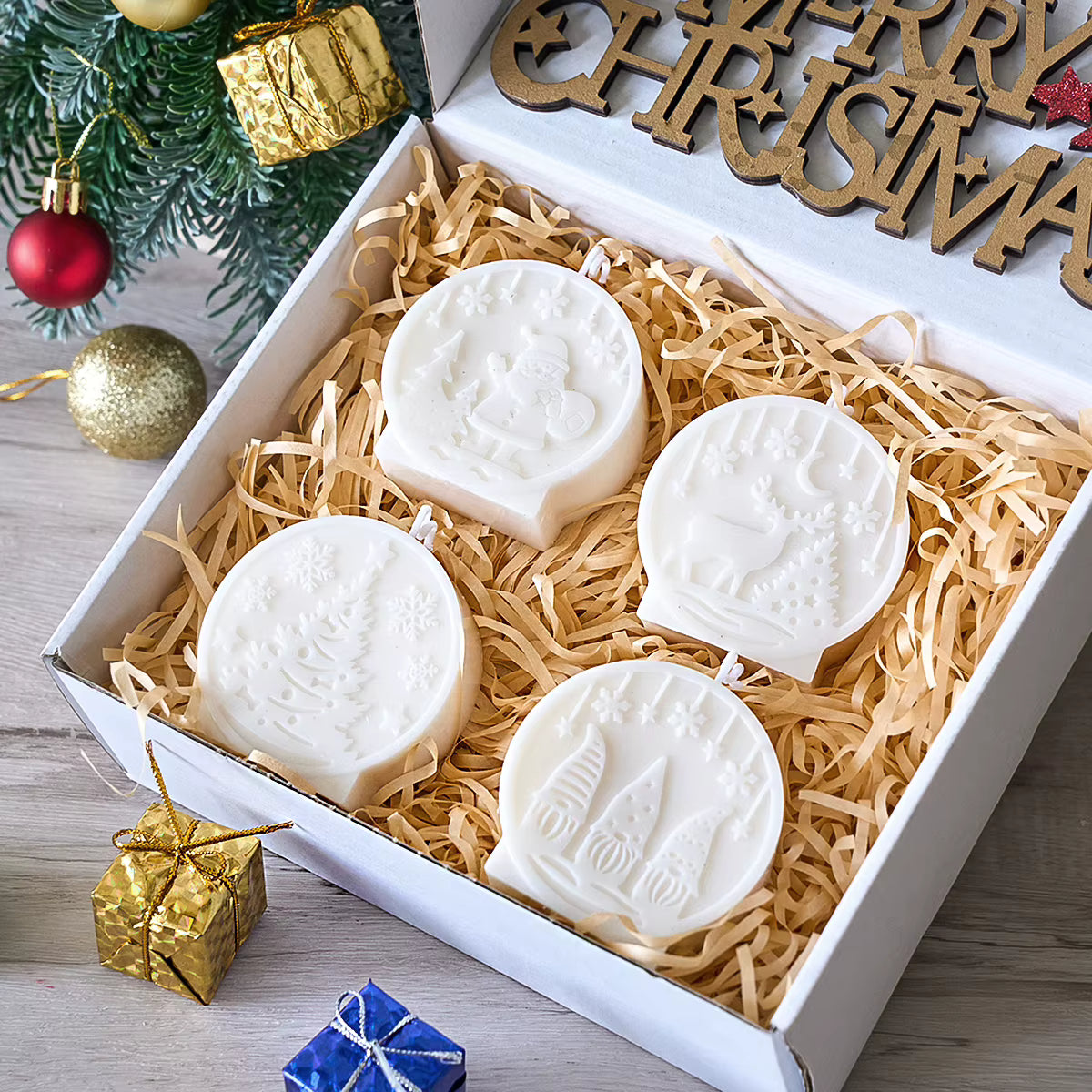 Detaillierte Silikonform für Relief-Weihnachtsschmuck