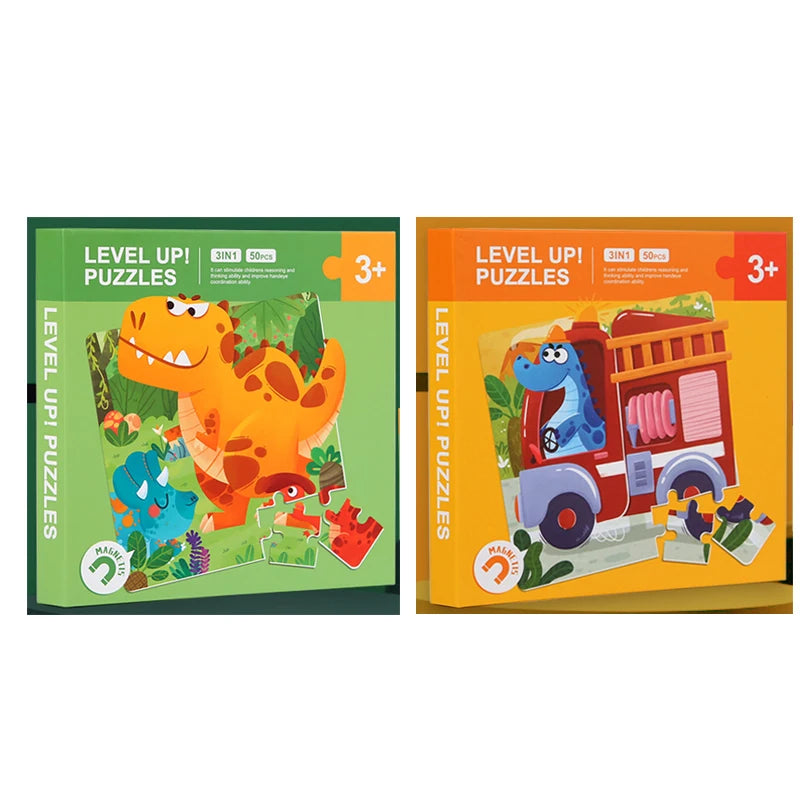 Magnetisches Holzpuzzle-Buch (3-in-1)