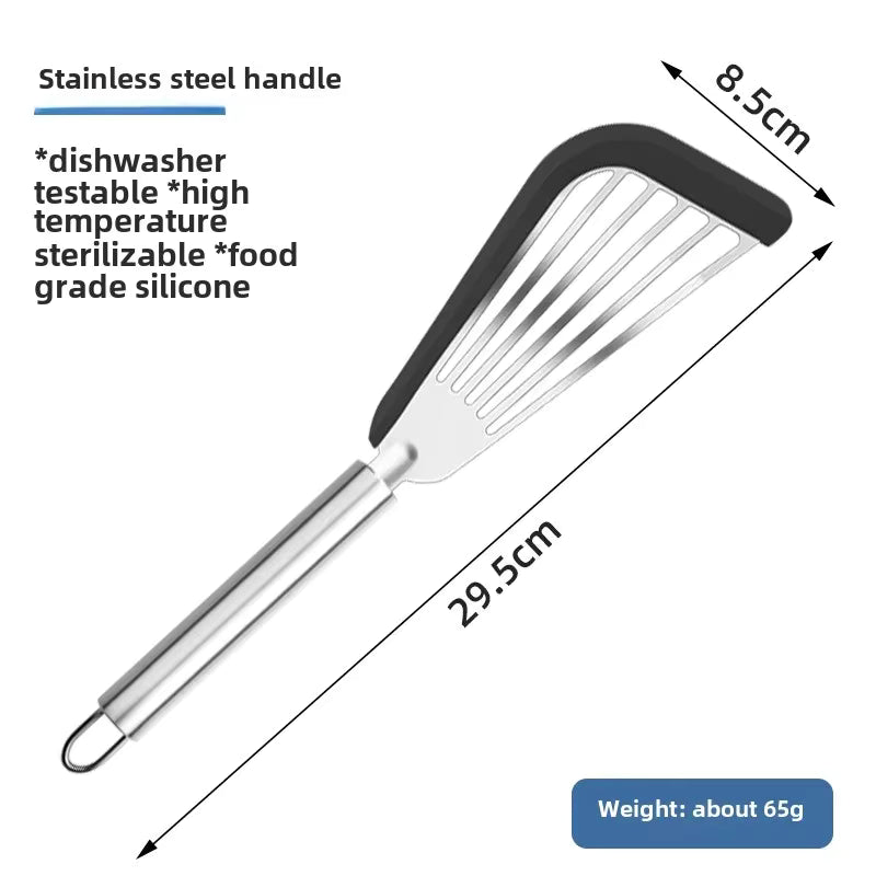 Hitzebeständiger Fischwender aus Edelstahl (Silikon- und Gelgriff)