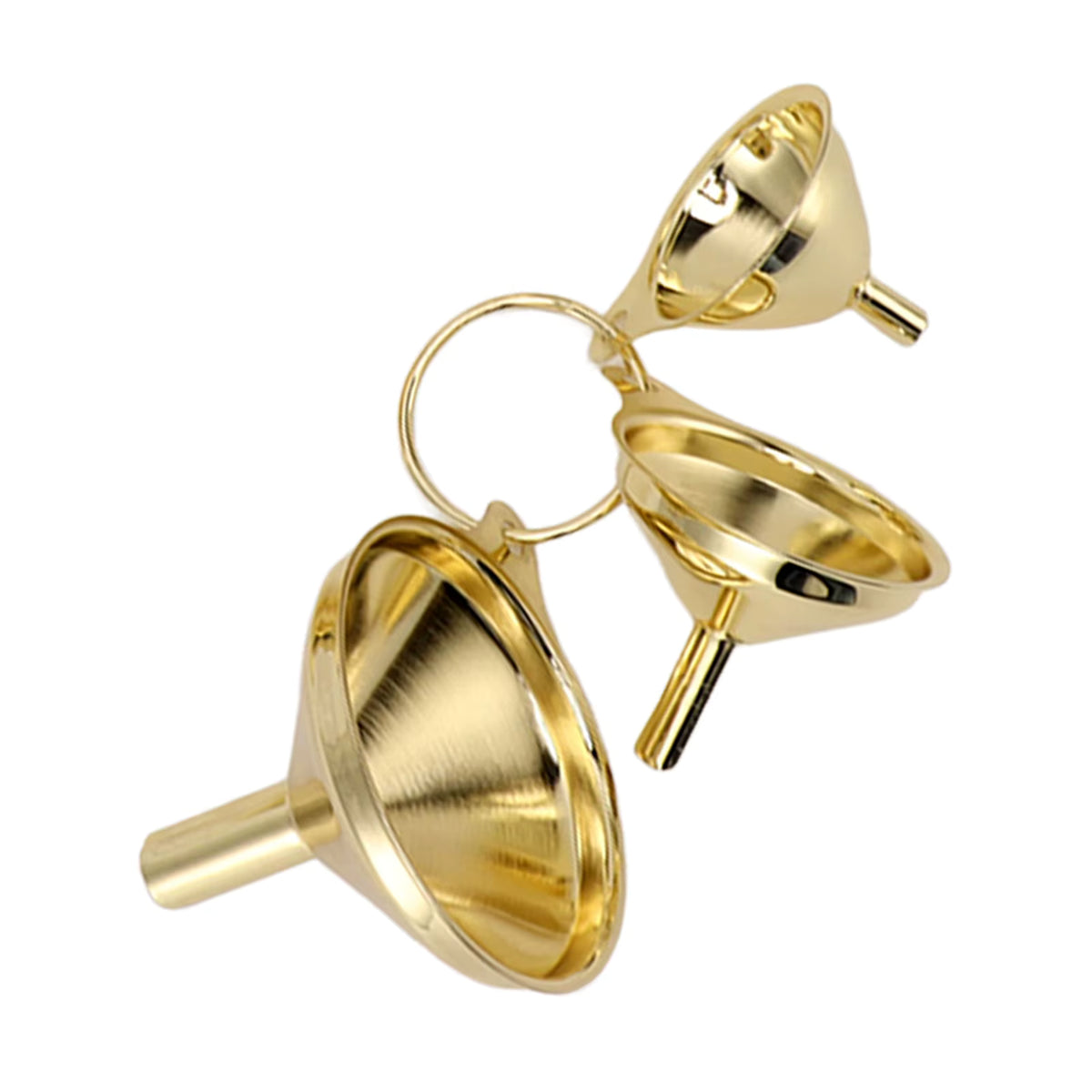 Präzisionstrichter aus goldfarbenem Edelstahl (3-teiliges Set)