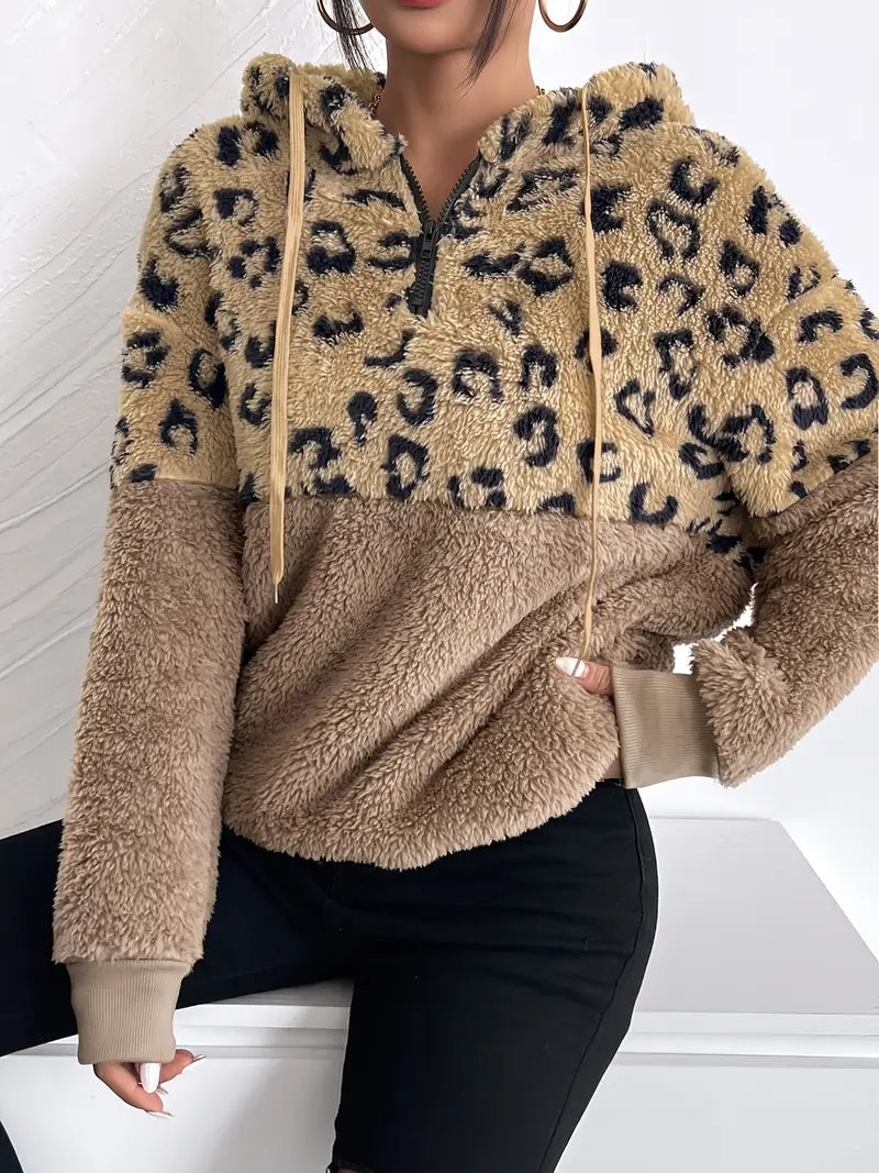 Ula - Modischer Kapuzenpullover mit Leopardenmuster für Frauen