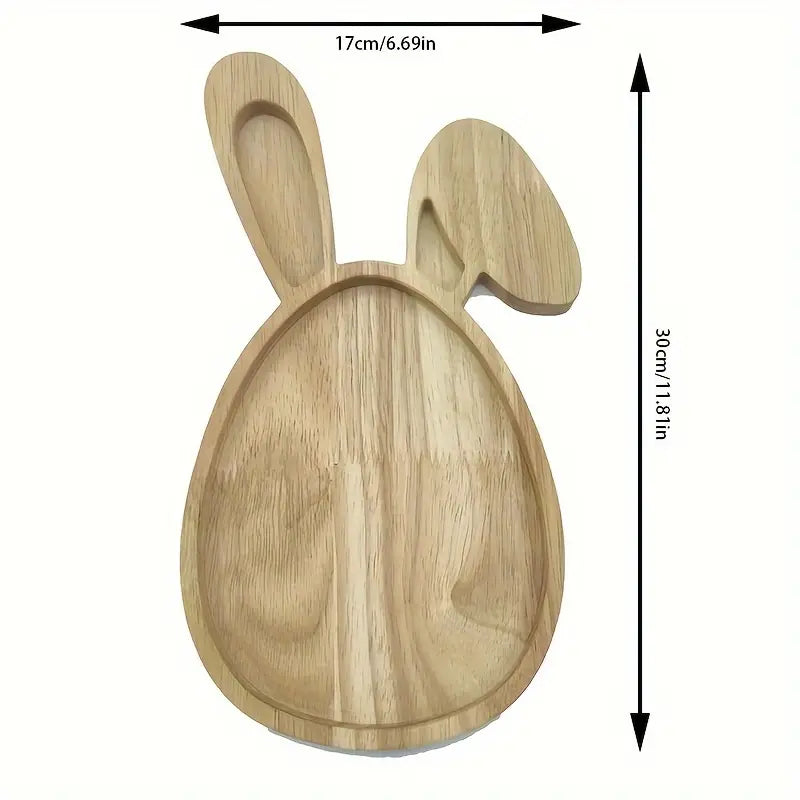 FestivaDecor - Servierplatte aus Holz in Form eines Osterhasen