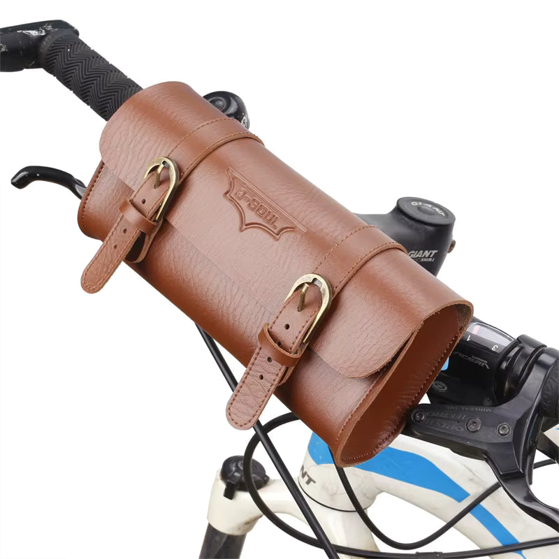 Vintage-Lederoptik-Fahrradlenkertasche (Schnellmontage)