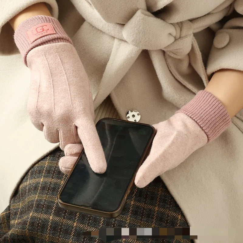 Touchscreen-handsker med varmt for i kashmirblanding