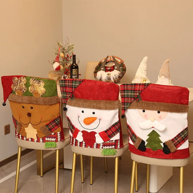 Stuhlbezüge mit Weihnachtsfiguren (Set mit 3 Designs)