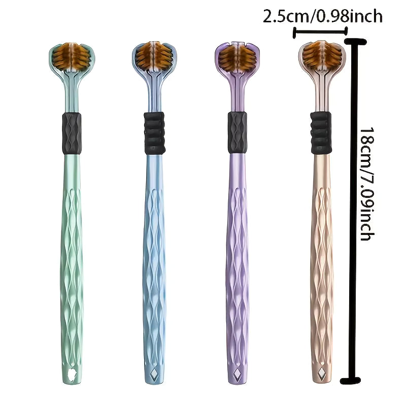 Ergonomisches Soft-Touch- und goldenes Vulkanzahnbürsten-Set (4-teilig)