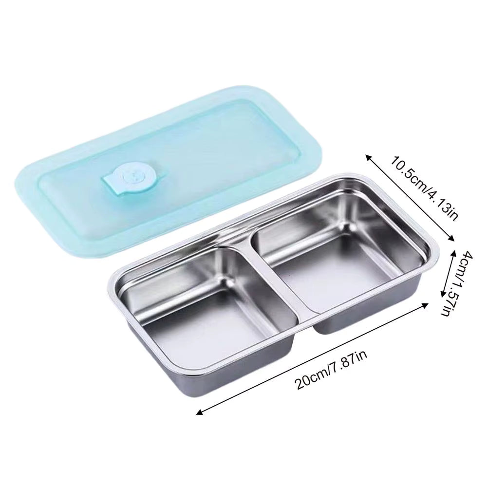 Auslaufsichere Lunchbox aus 304er Edelstahl (Doppelkammer)