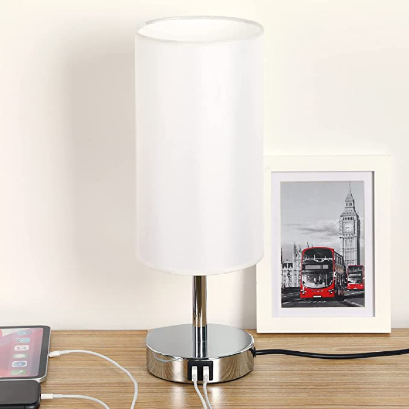 LuminaTouch - Dimmbare Touch-Tischlampe mit USB-Ladeports