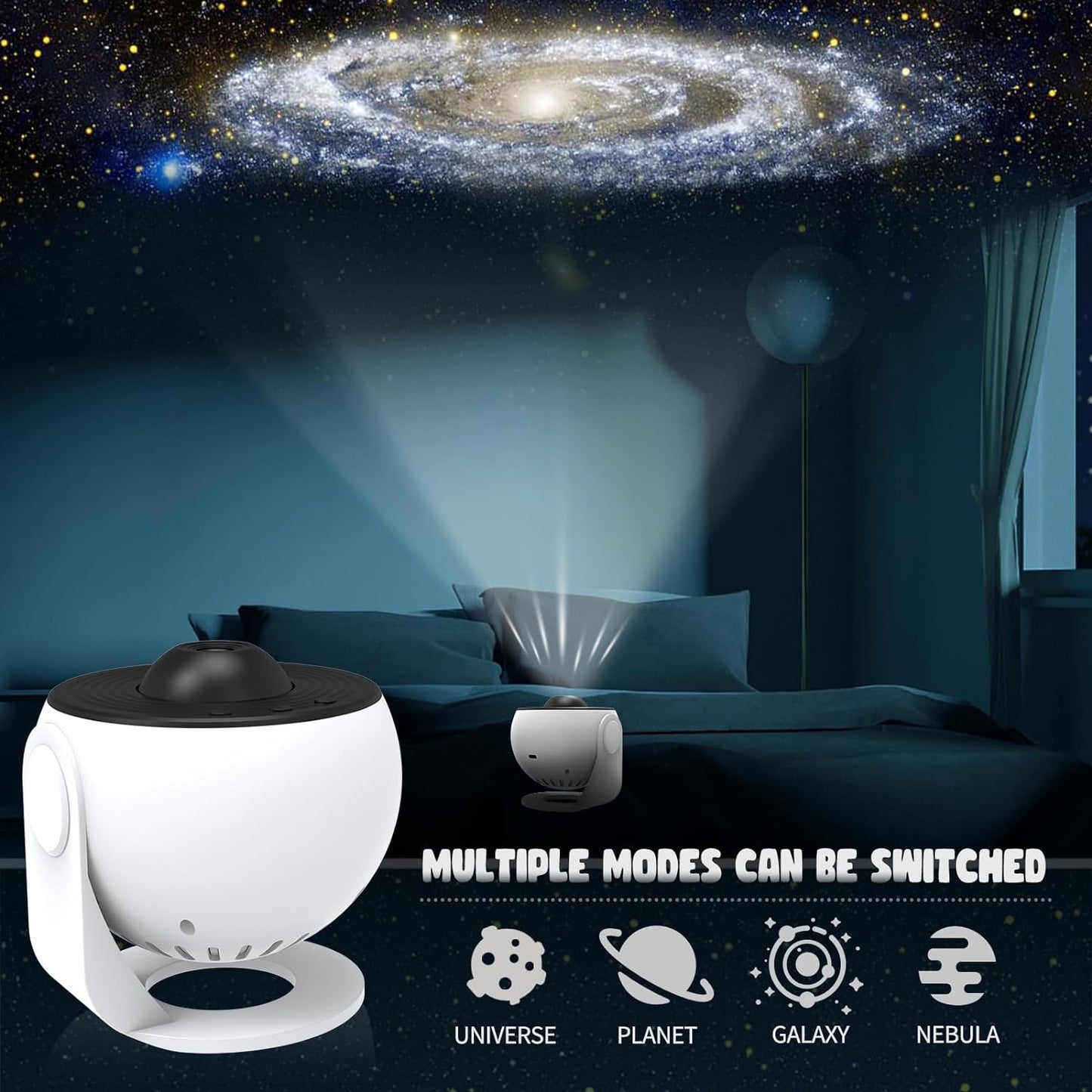 GalaxyGlow - 360° Planetarienprojektor | Verbesserte Entspannung und Stressabbau