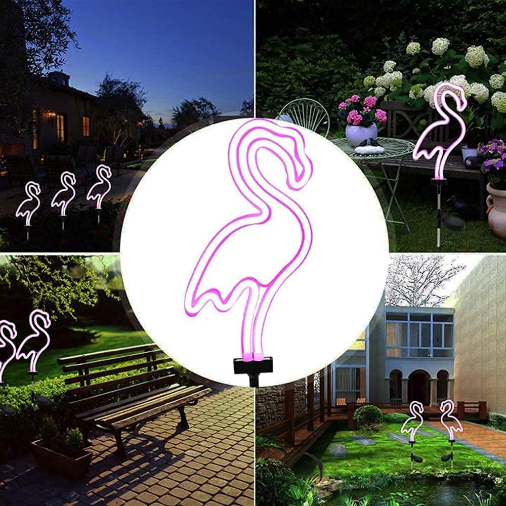 FlamiGlow - Neonflamingo Solarlicht für Gartenwege (Set mit 2)