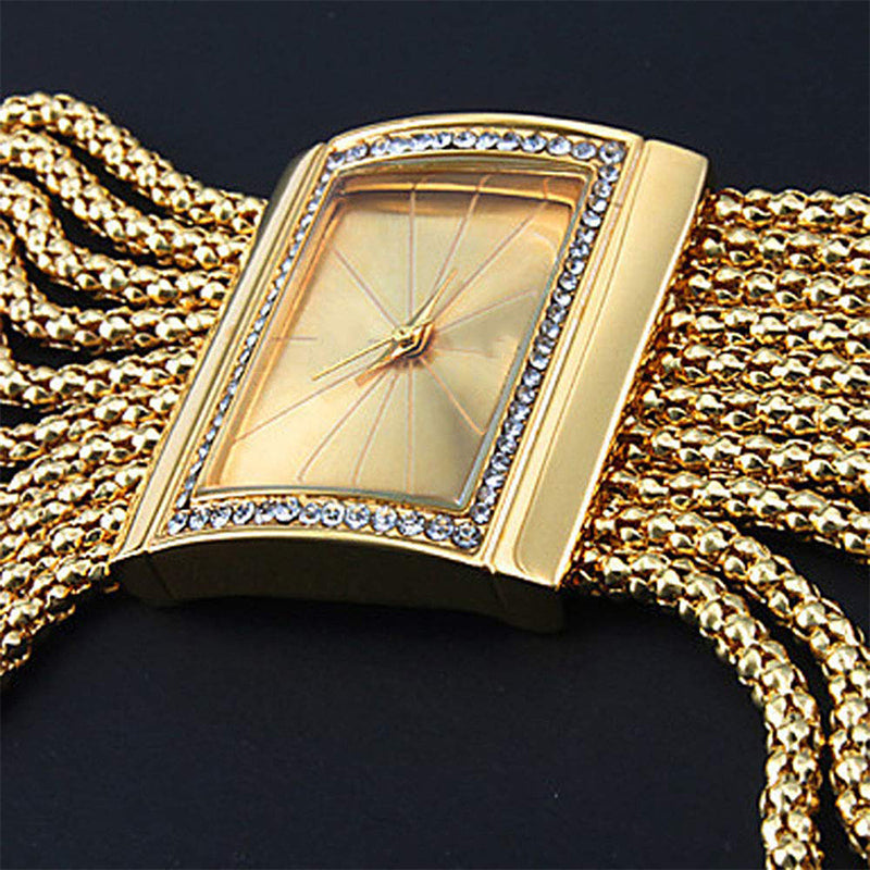 🎄🎁Weihnachtsangebote: 50% Rabatt💥Damenarmbanduhr mit Strasssteinen und Quarzbewegung