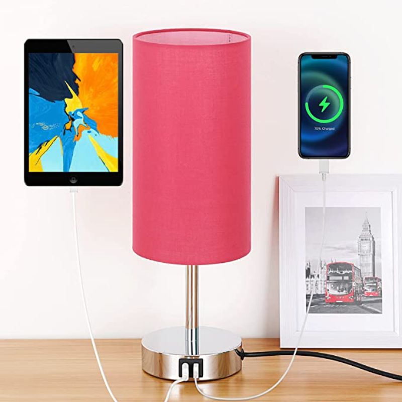 LuminaTouch - Dimmbare Touch-Tischlampe mit USB-Ladeports