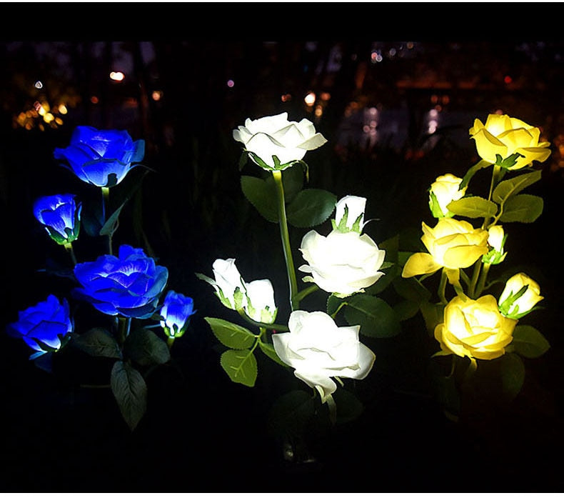 LumiRose - Solar LED Rosenblüten-Nachtlampe für den Garten