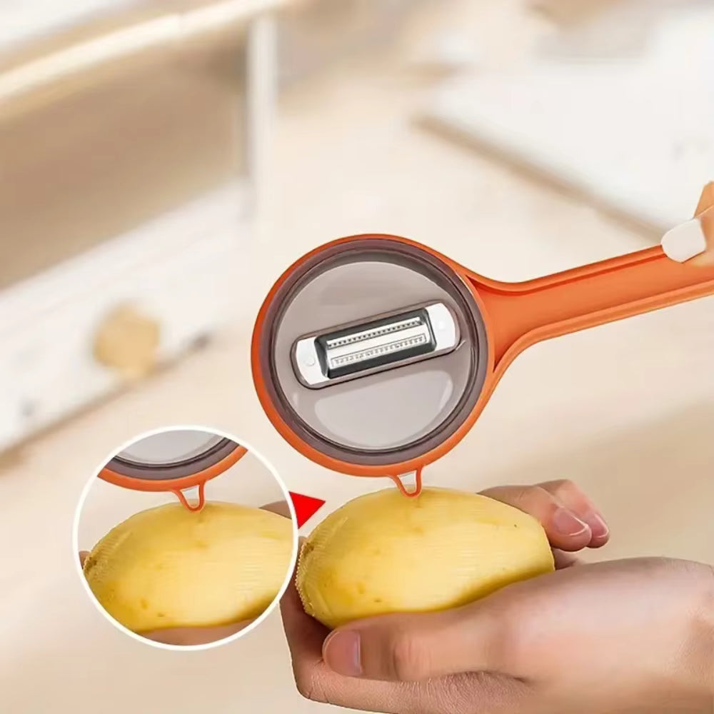 Ergonomischer doppelseitiger Schäler aus Edelstahl (mit Aufbewahrungsetui)
