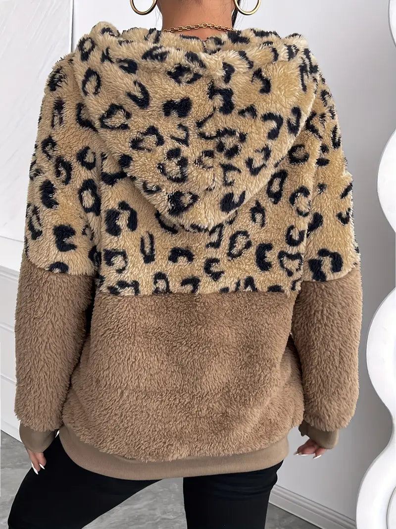 Ula - Modischer Kapuzenpullover mit Leopardenmuster für Frauen