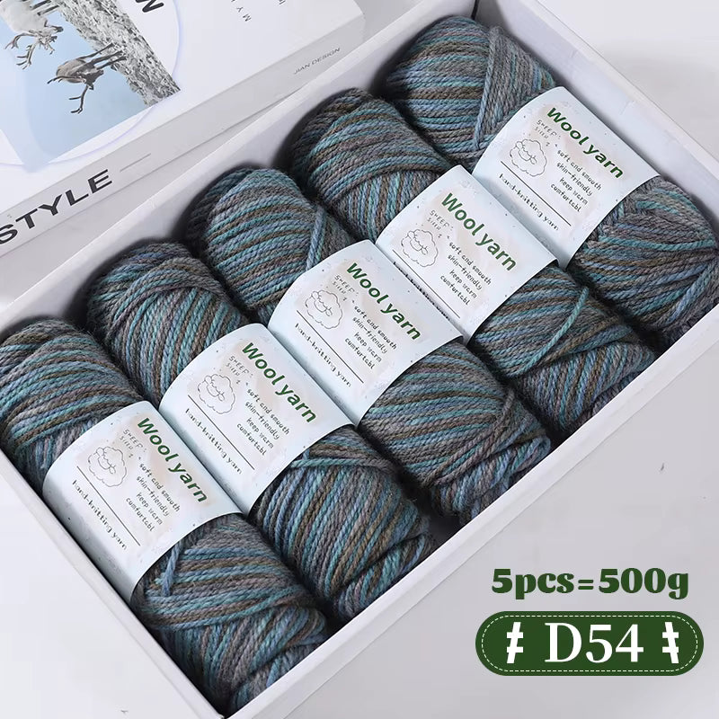 Farbverlaufsfarbenes dickes Alpakagarn (500-g-Packung)