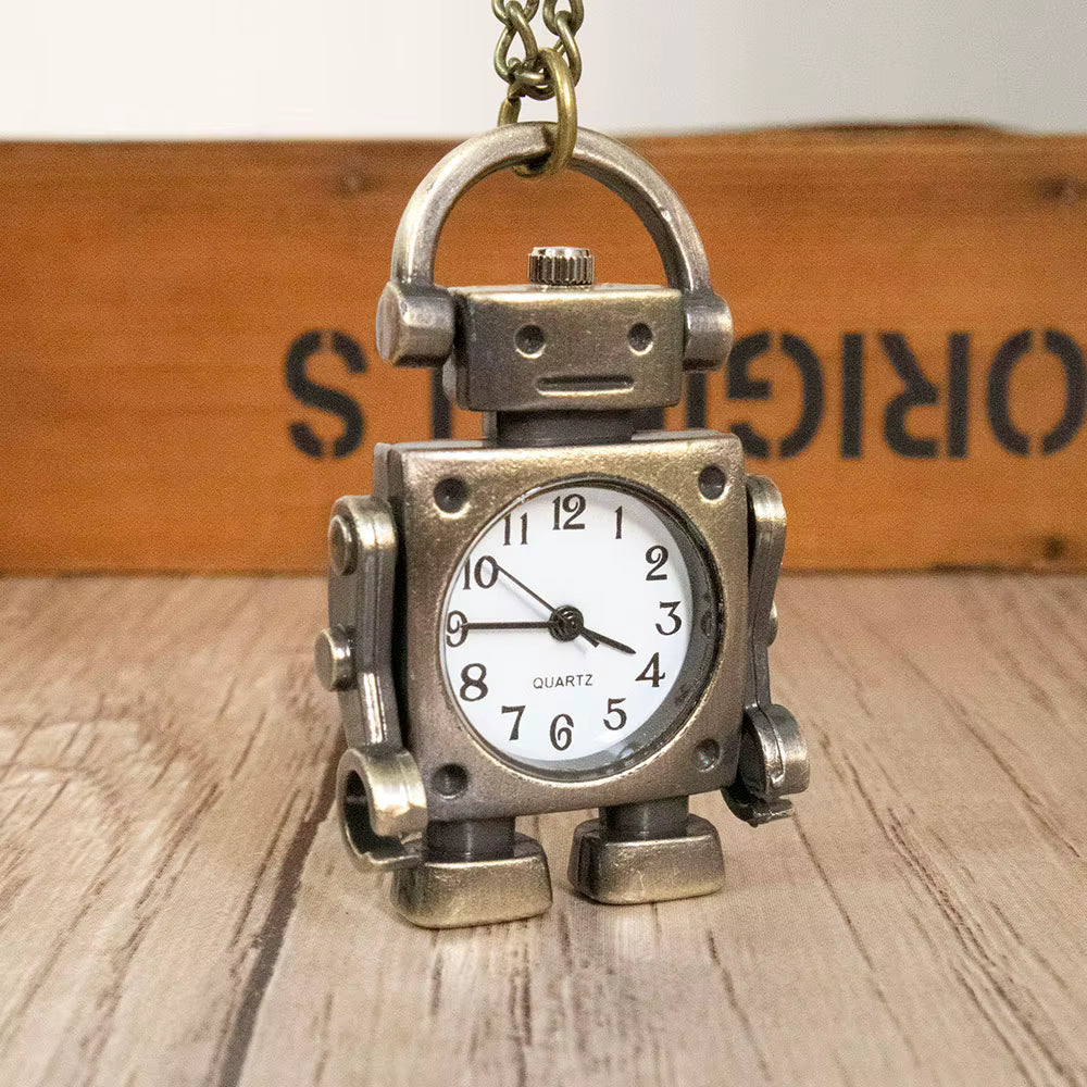 Quarz-Taschenuhr im Roboterdesign (arabische Ziffern)