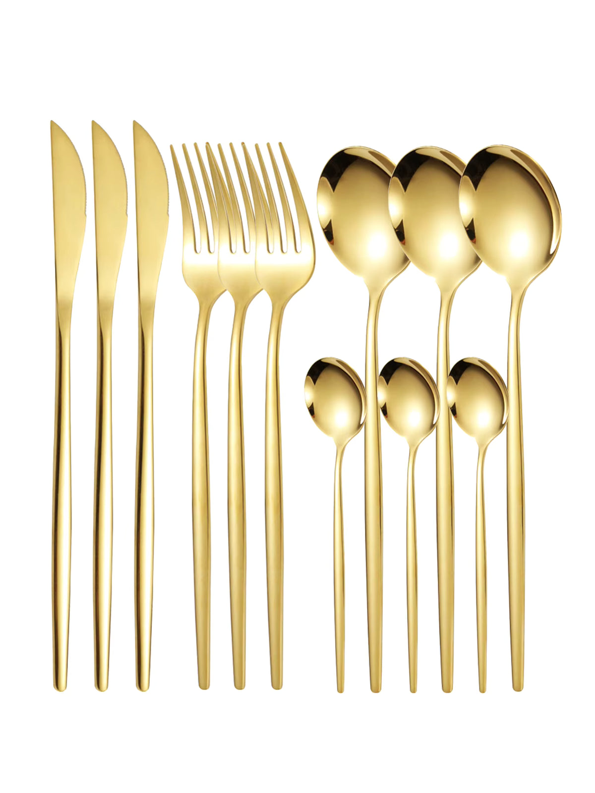 Schlankes Besteckset aus 304er Edelstahl (12-teilig)