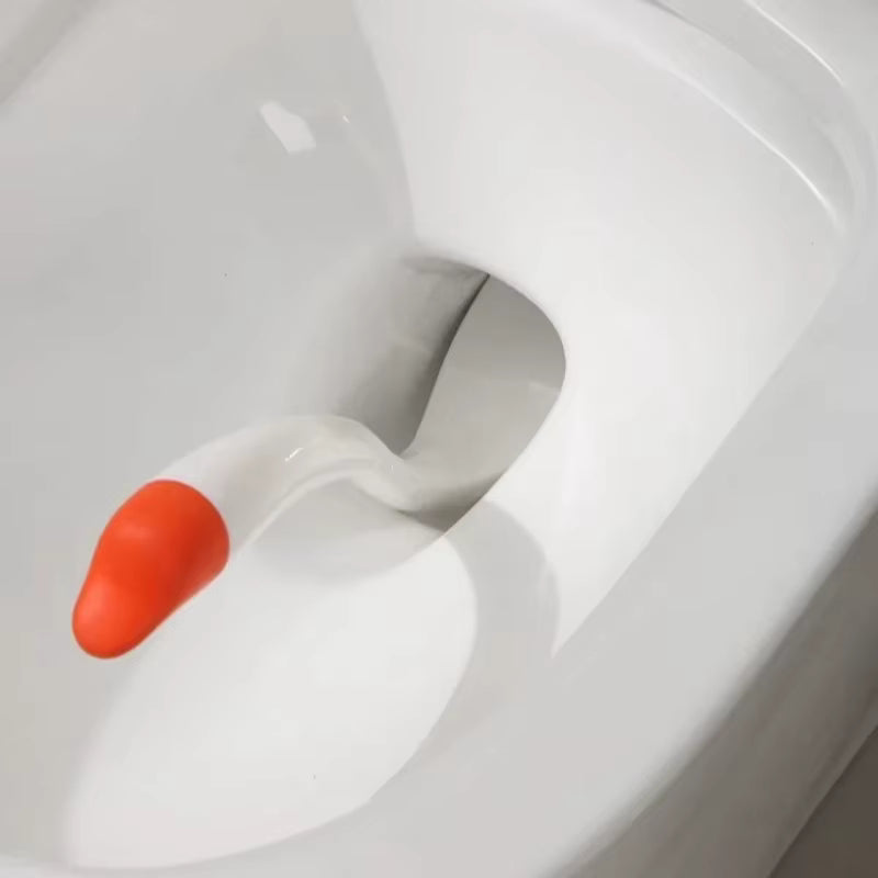 Toilettenbürste mit langem Griff und dichten Borsten (Schwanenform)