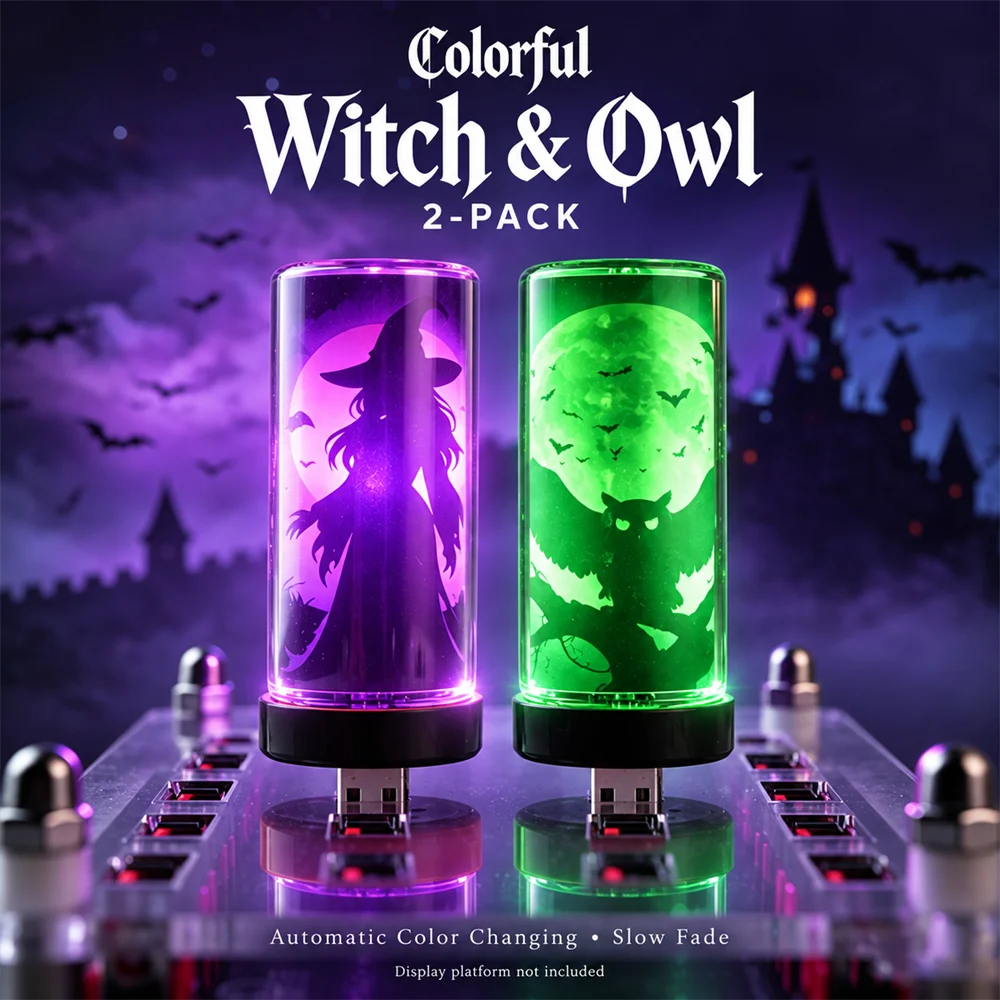 Halloween-natlampe med skiftende farver (USB-A) til USB-tilslutning