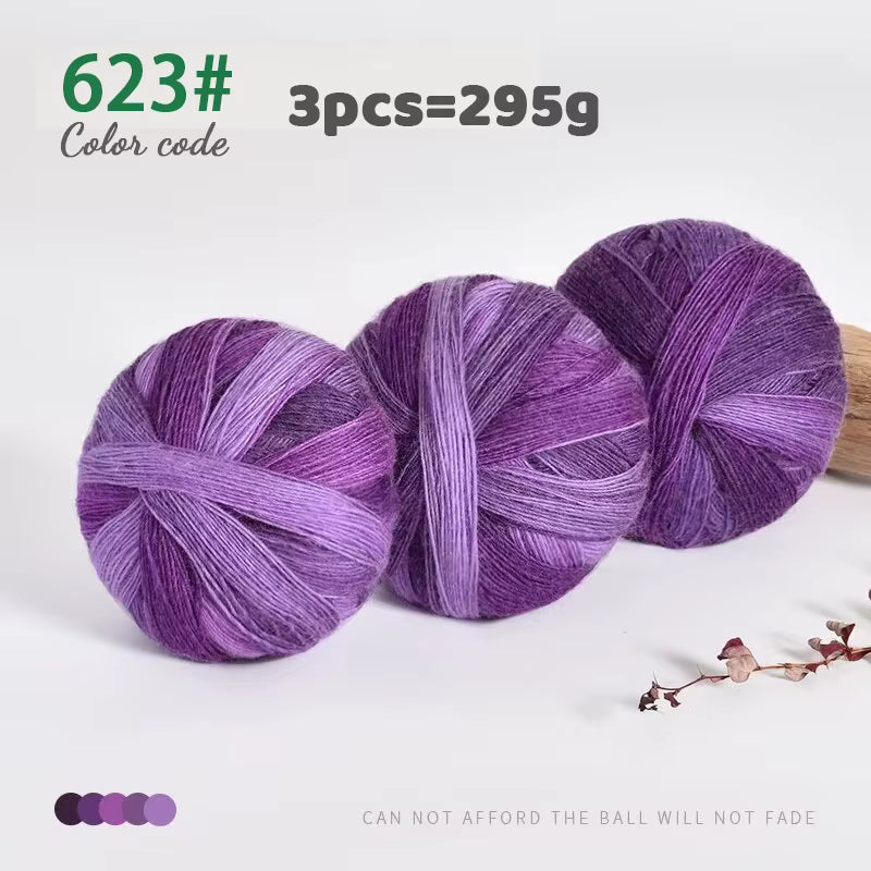 Vierfarbiges mehrfarbiges Farbverlauf-Wollgarn (295 g)