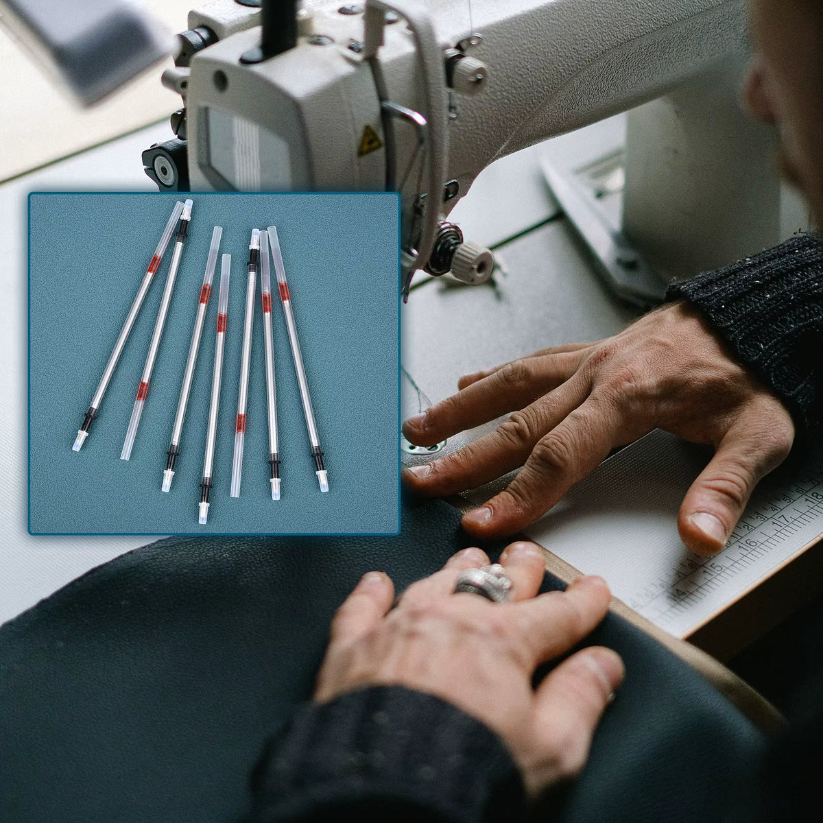 Wasserlöslicher, nachfüllbarer Markierstift für Leder und Stoff (1 mm Spitze)