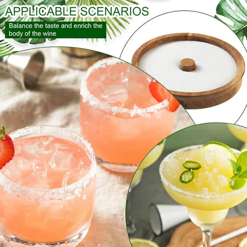 Stabiler Cocktail-Rimmer aus Holz für den doppelten Gebrauch (Salz & Zucker)