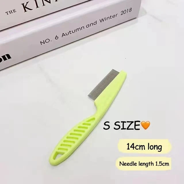 Ergonomischer Bogenhandgriff und rostfreie Stahlzahn-Fellkamm (für Katzen und Hunde)