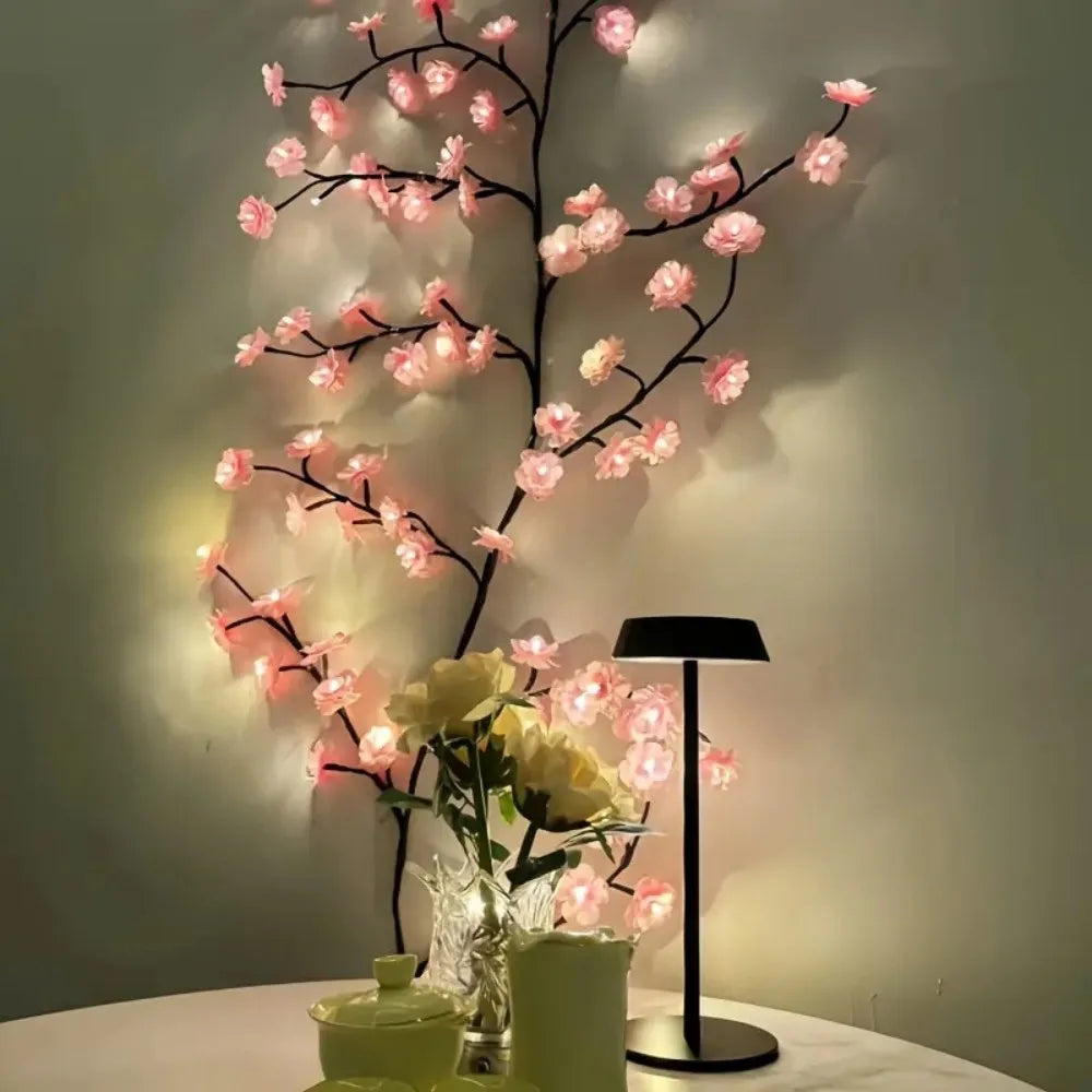 USB-betriebene pinke und blaue Kirschblüten-LED-Lichterketten (72/96/144 LED)