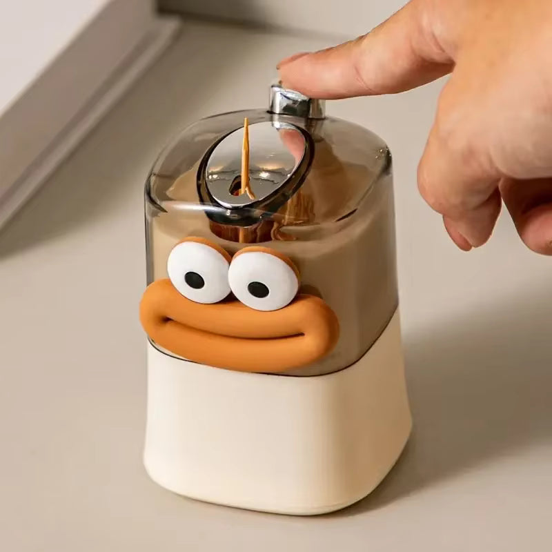 Hygienischer automatischer Pop-up-Zahnstocher-Spender (süßes Cartoon-Design)