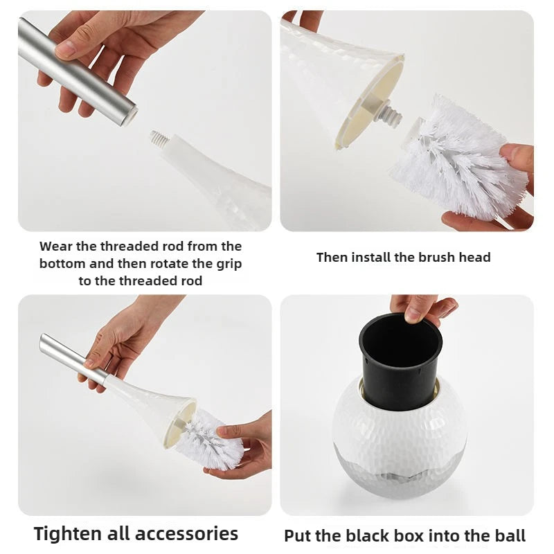 Austauschbare weiche Nylon-Toilettenbürste mit langem Griff (mit Halterung)