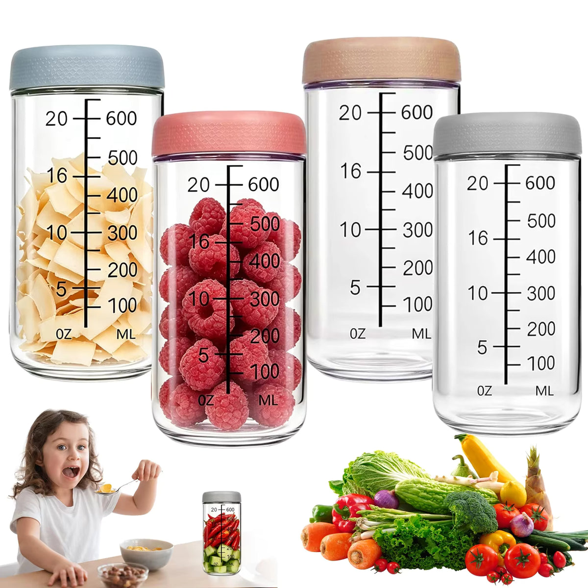 Luftdichtes, auslaufsicheres Vorratsglas aus Borosilikatglas (750ml)