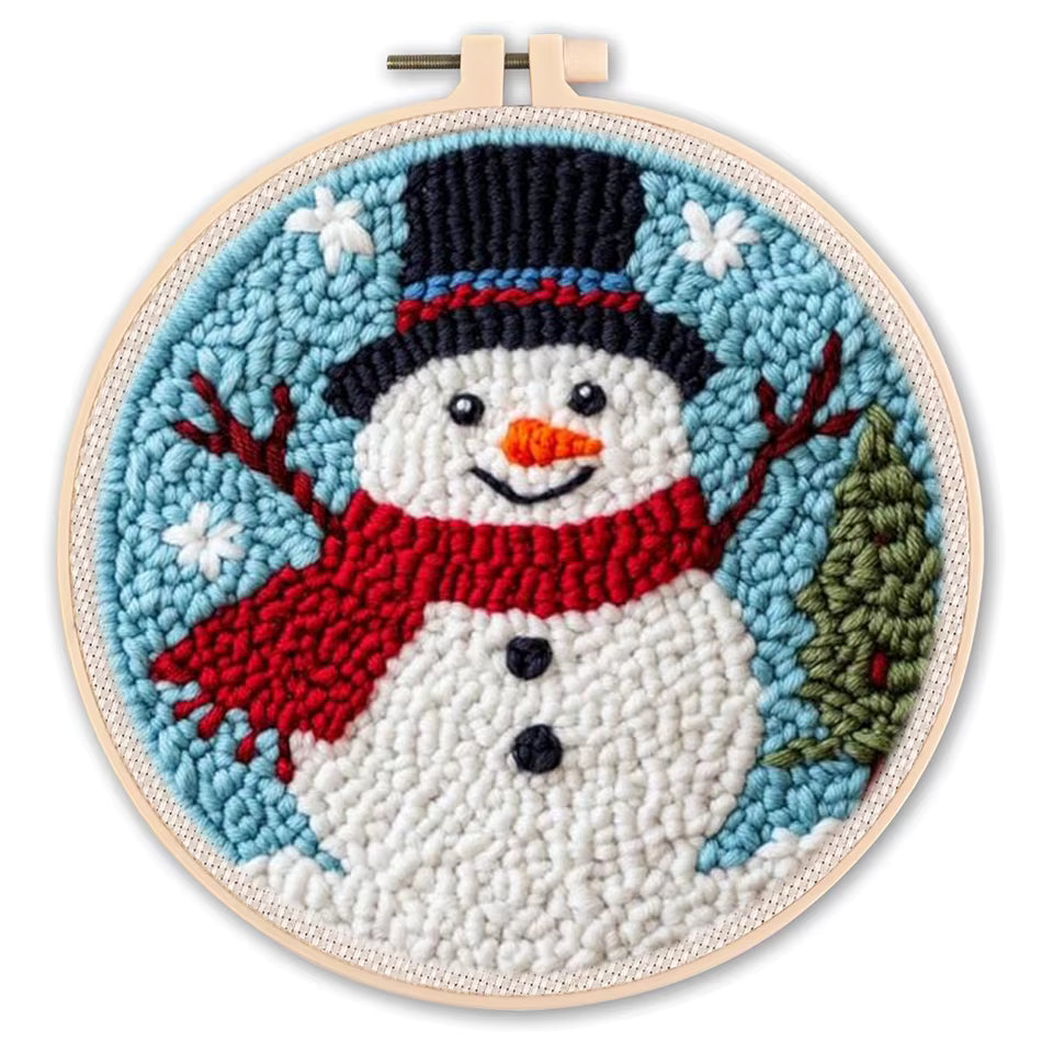 Begynder-venligt fortrykt punch-nål broderisæt (20x20cm)