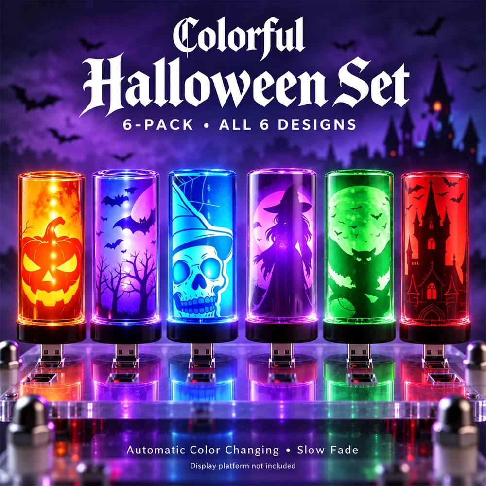 Halloween-natlampe med skiftende farver (USB-A) til USB-tilslutning