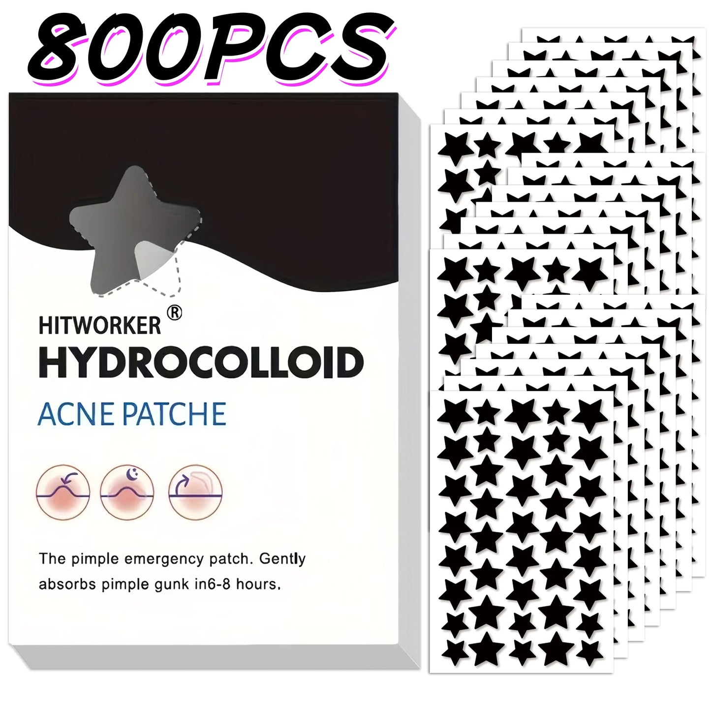 Wasserdichte und atmungsaktive kolloidale Hydrocolloid-Aknepflaster
