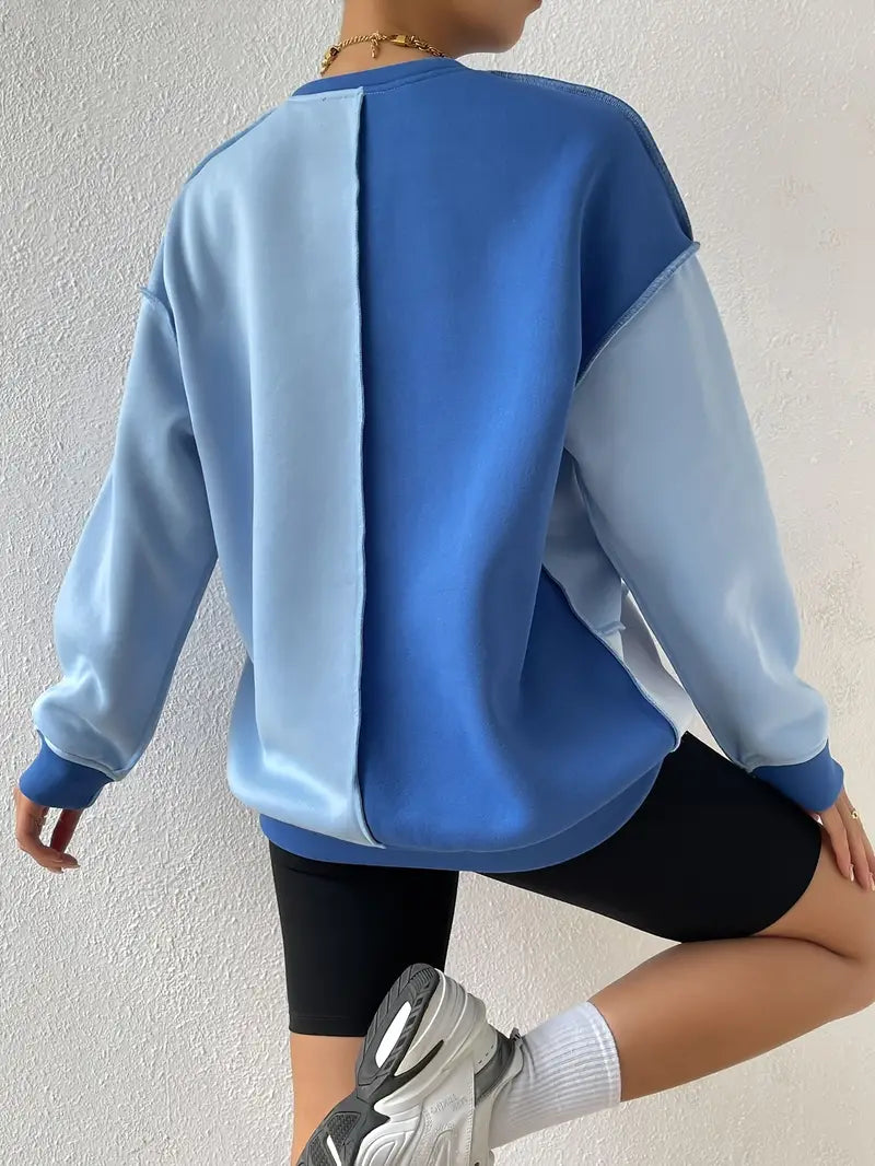 Anastasia - Sweatshirt mit langen Ärmeln und Farbblock-Design