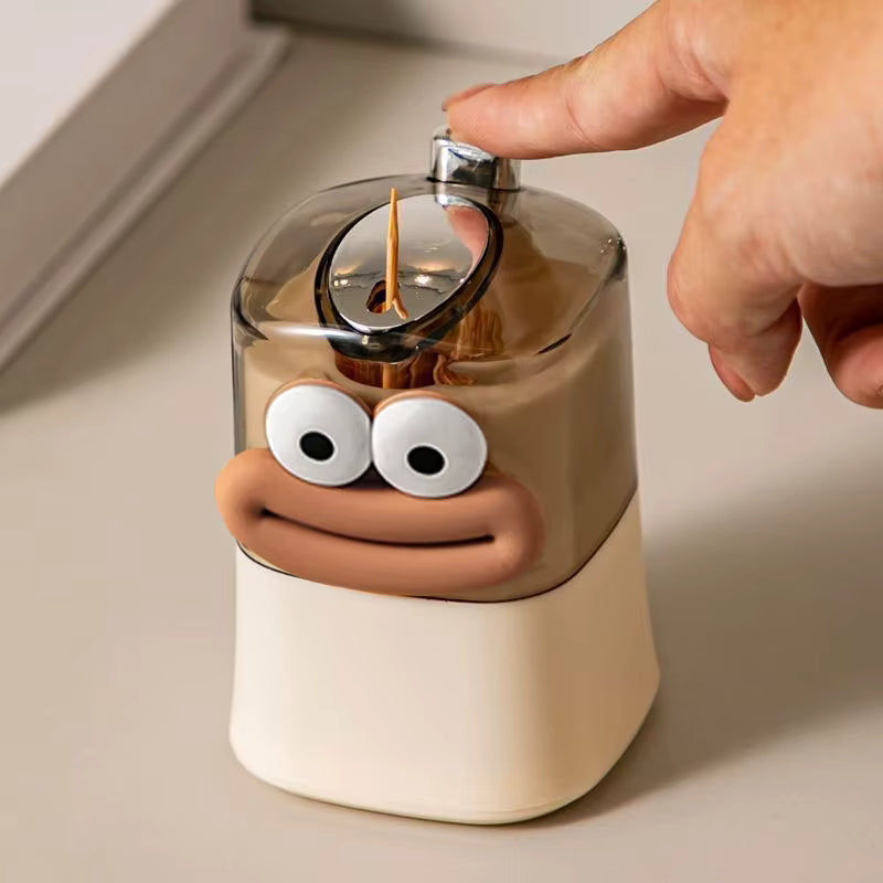 Hygienischer automatischer Pop-up-Zahnstocher-Spender (süßes Cartoon-Design)