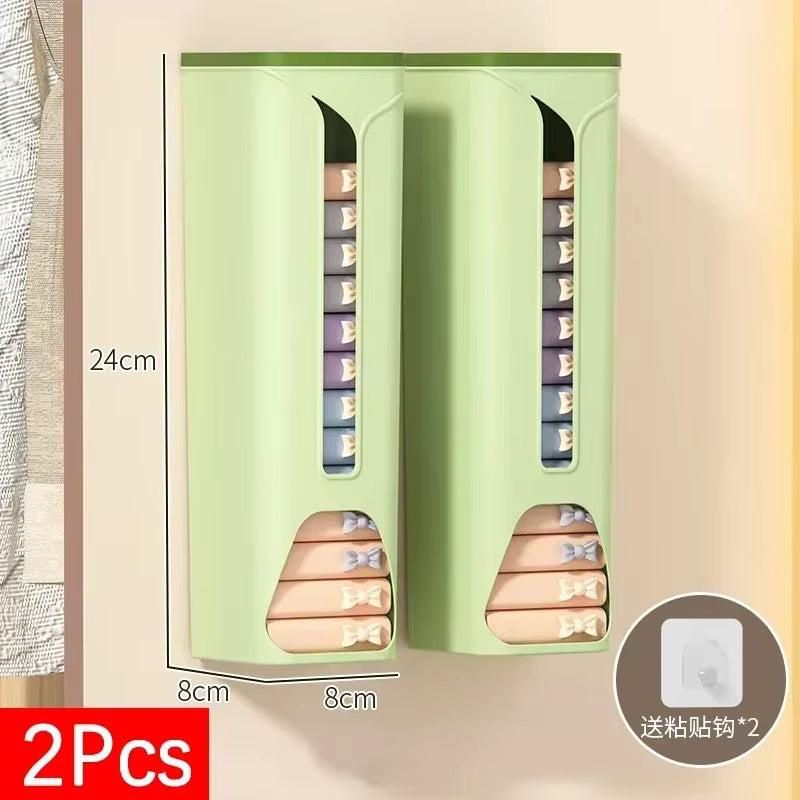 Platzsparender wandmontierter Organizer für Unterwäsche und Socken (2er-Pack)