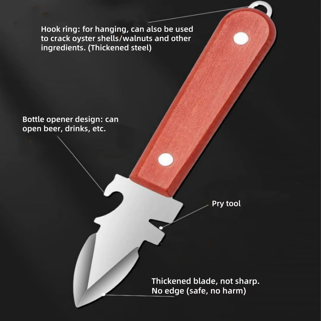 Ergonomisches Austernmesser aus rostfreiem Stahl mit mehreren Funktionen