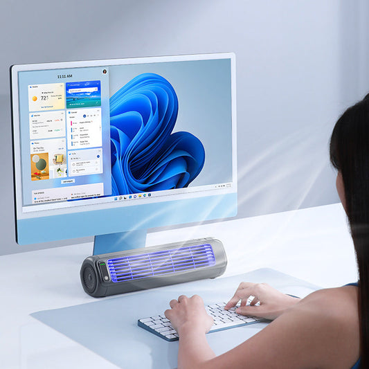 Persönlicher Ventilator Kabellos und wiederaufladbar | USB-Ladung in robustem ABS-Kunststoff | Wandmontierbar und platzsparend