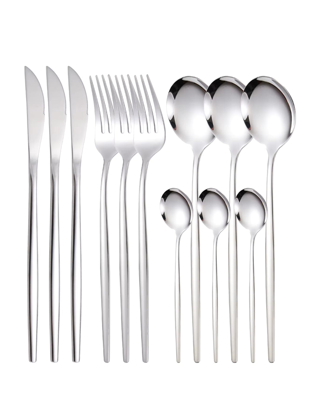 Schlankes Besteckset aus 304er Edelstahl (12-teilig)