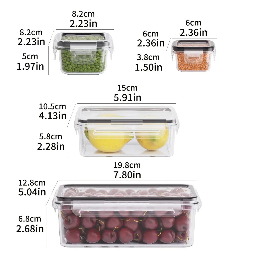 Lufttætte låsbare og BPA-frie madopbevaringsbeholdere (8 dele)