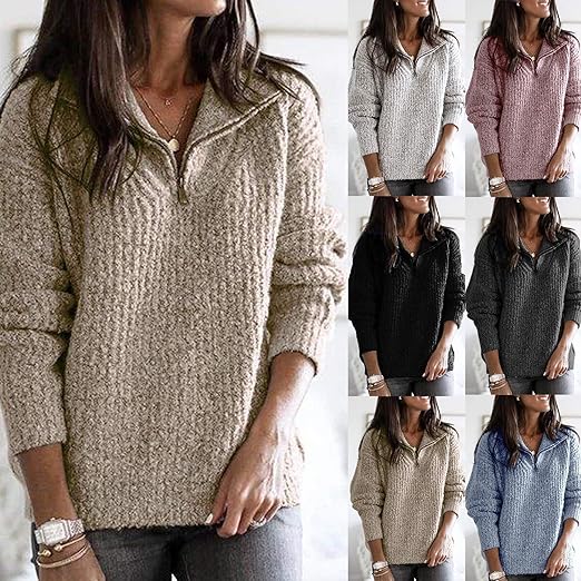 Amira - Langer, lässiger Vintage-Pullover