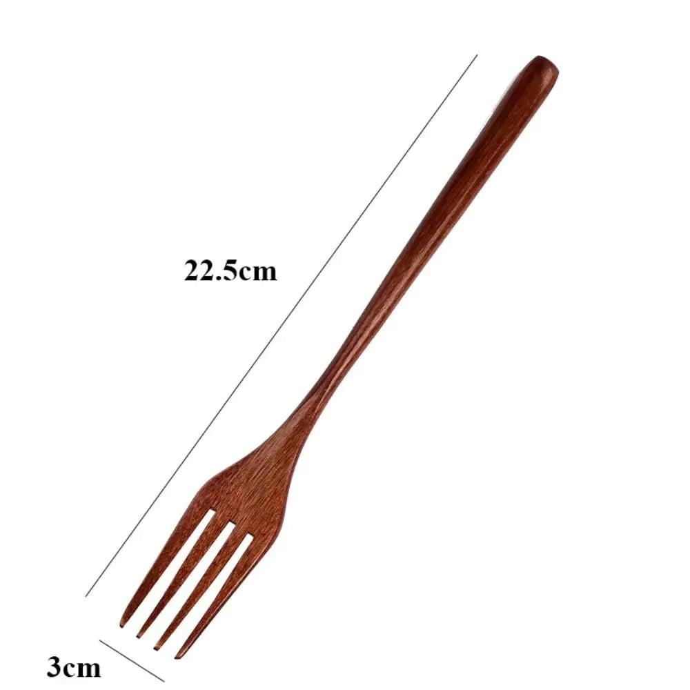 Umweltfreundlicher natürlicher Holzlöffel und Holzgabel