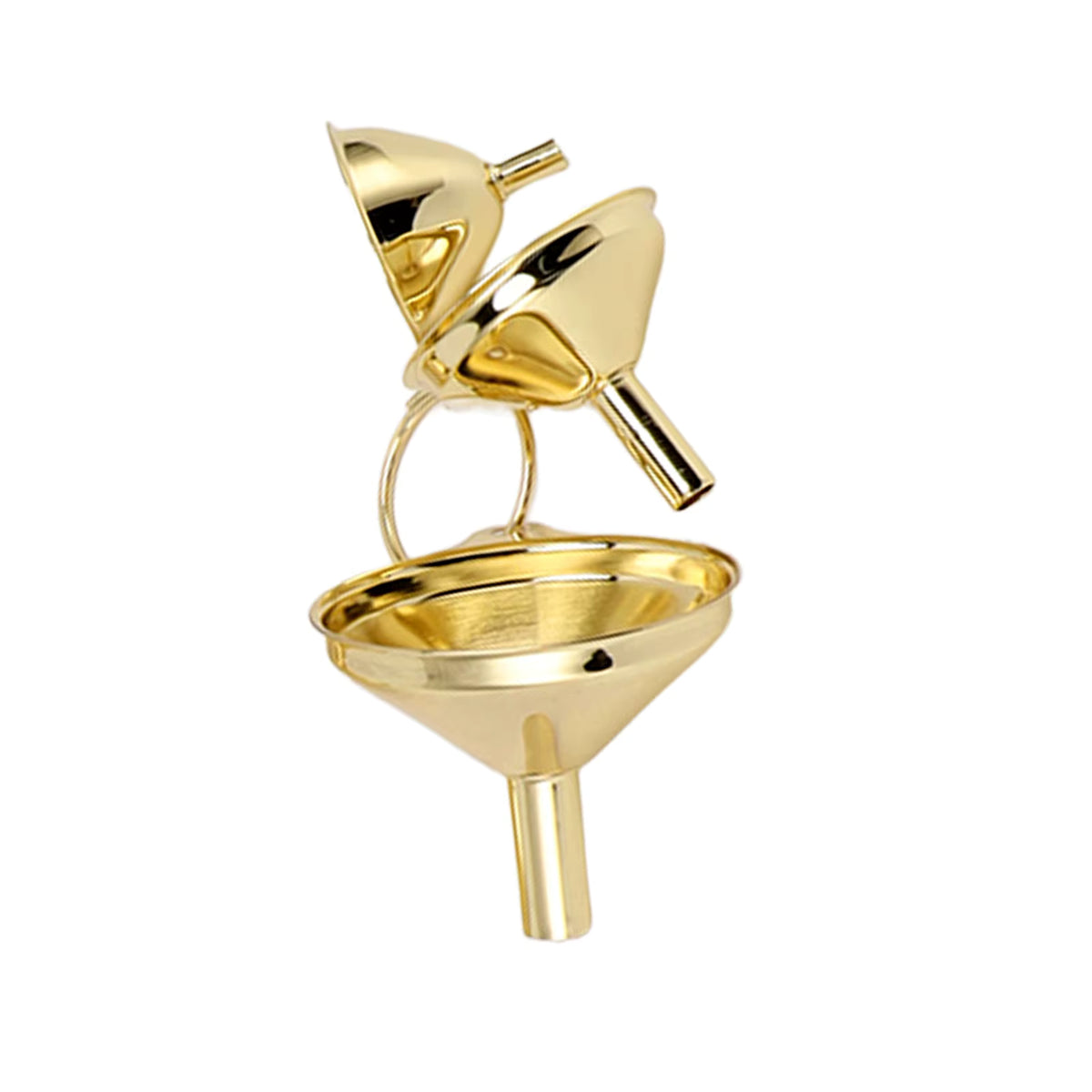 Präzisionstrichter aus goldfarbenem Edelstahl (3-teiliges Set)